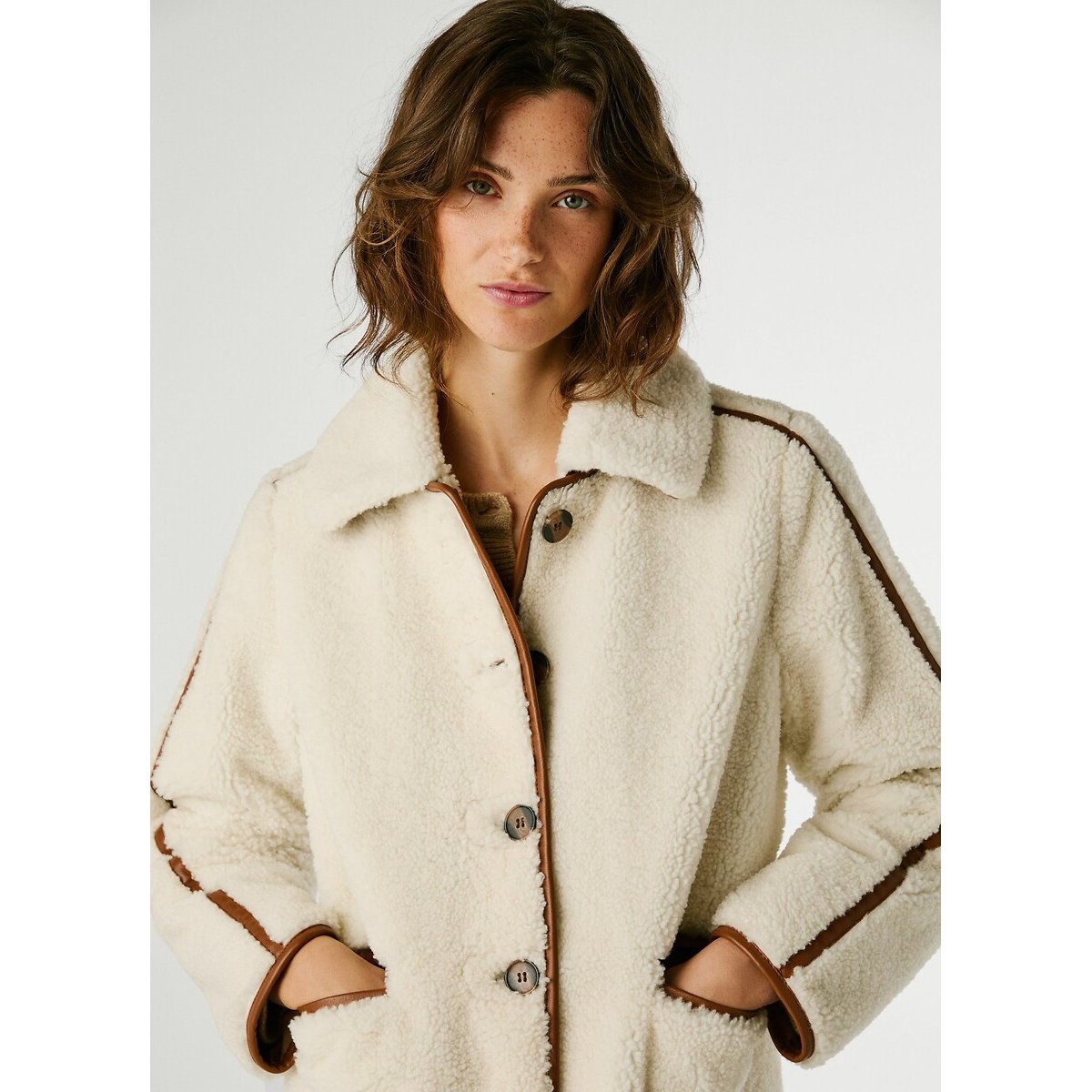 Manteau sherpa TRUTH ecru, PEPE JEANS