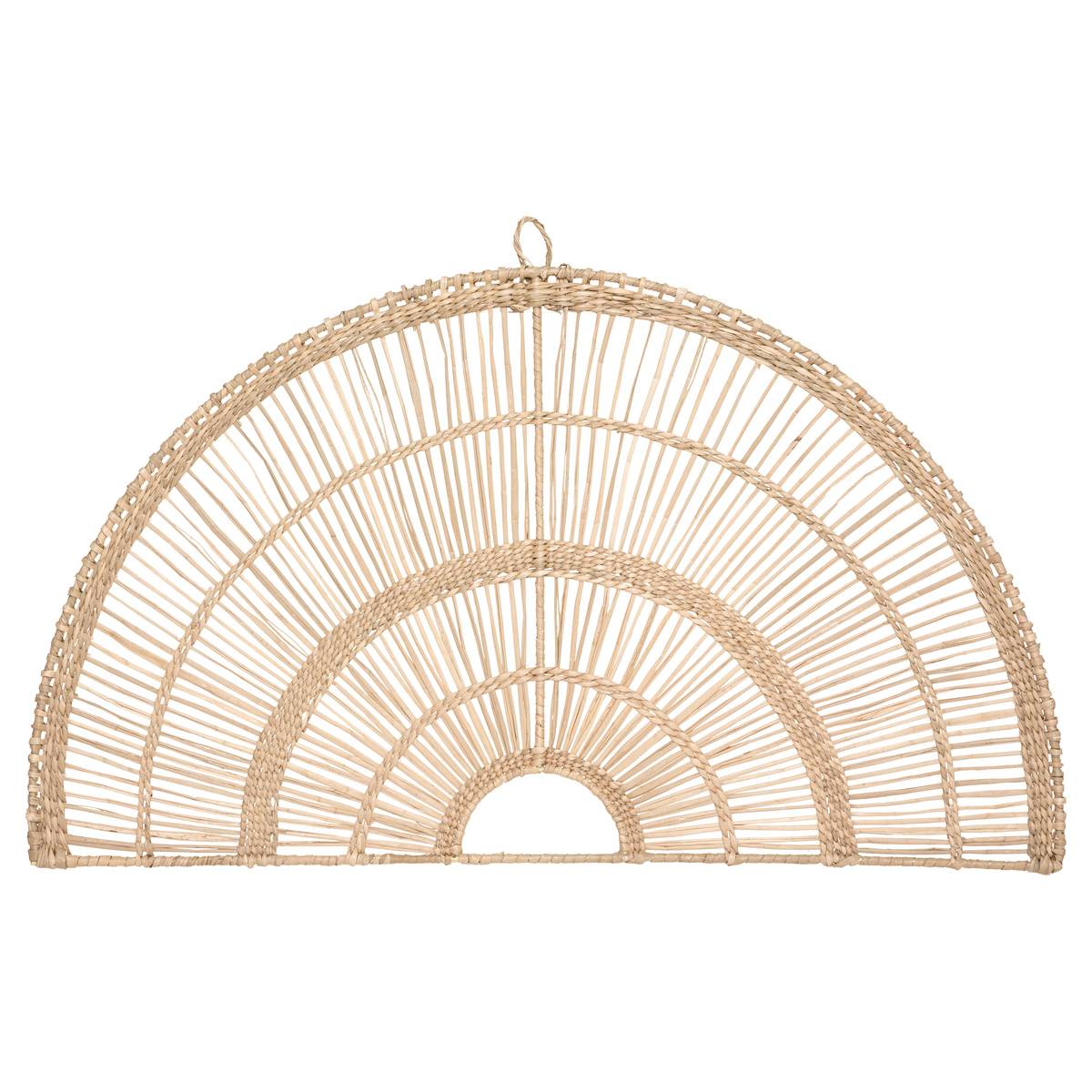 Décoration murale roseau tressé demi-cercle PADMA beige, ATMOSPHERA