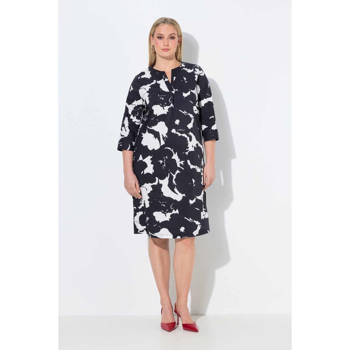 Robe tunique à fleurs noir, ULLA POPKEN