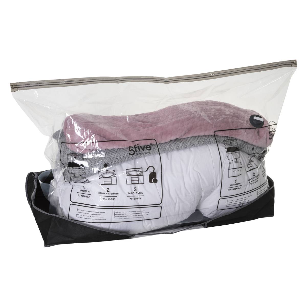 Housse de rangement sous vide pour lit AIR noir, 5FIVE SIMPLY SMART