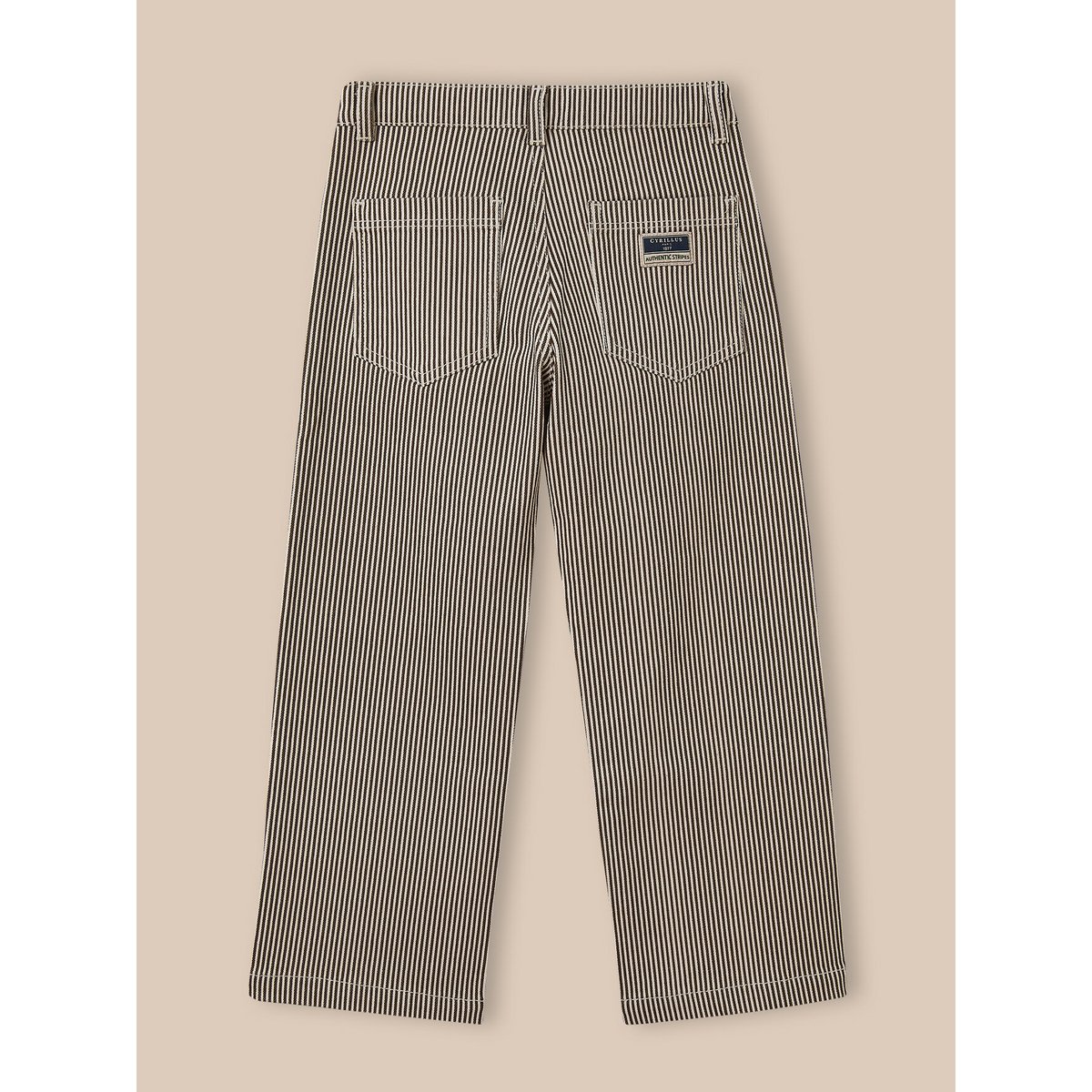 Pantalon droit rayé rayure marron, CYRILLUS