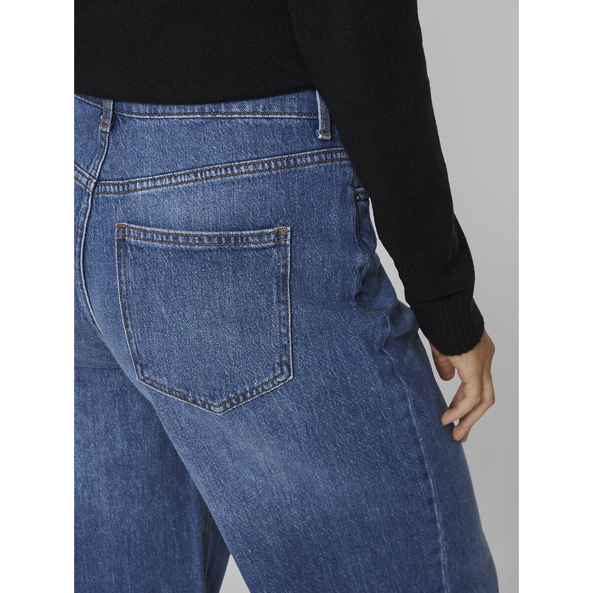 Jeans larghi, vita alta blue denim, VILA