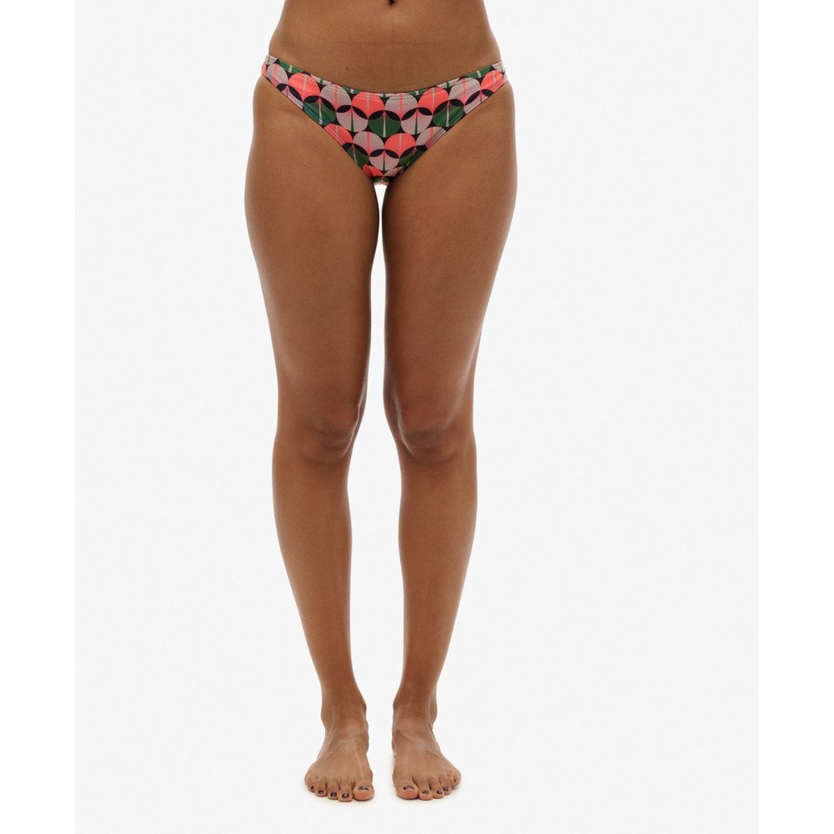 Bas de bikini classique imprimé orange géométrique, SUPERDRY