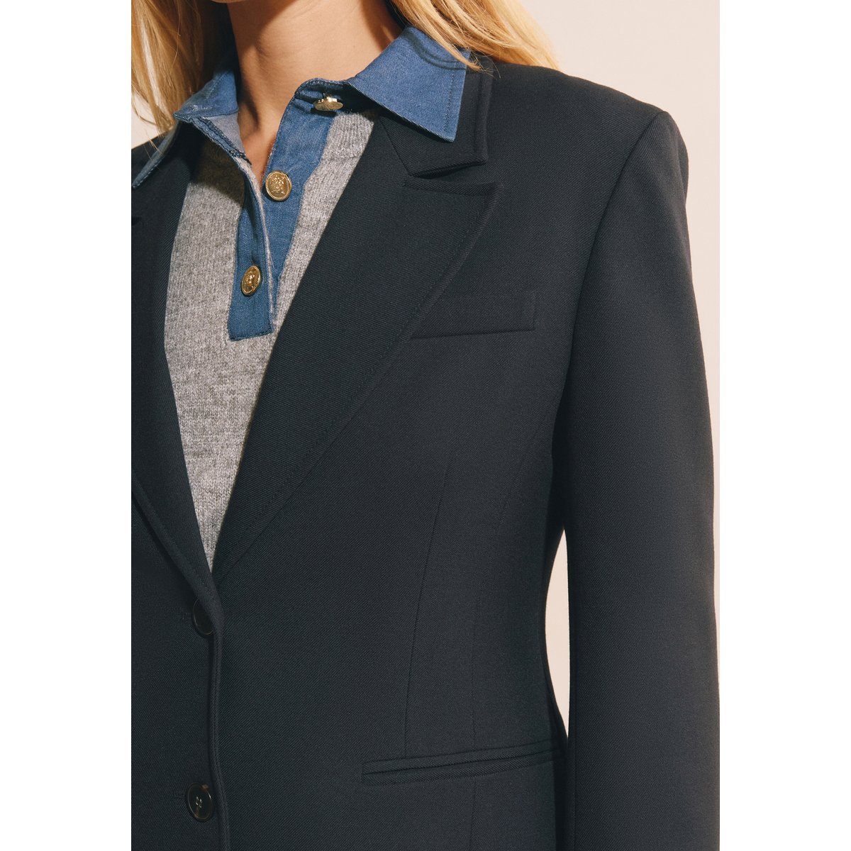 Veste blazer fluide NEW MUSE encre, ETAM