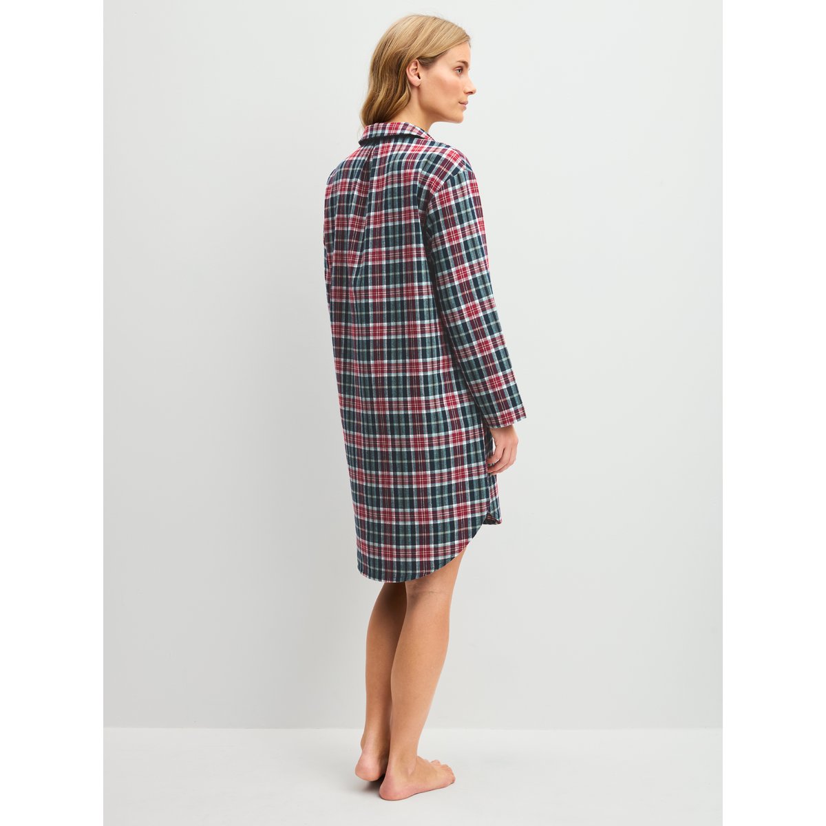 Chemise de nuit en flanelle, longueur 95 cm manches longues Coton HOLIDAY DREAMS saphir foncé, CALIDA