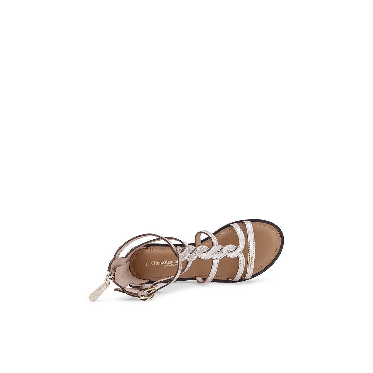 Platte sandalen van leer Hastrid goudkleur, LES TROPEZIENNES PAR M.BELARBI