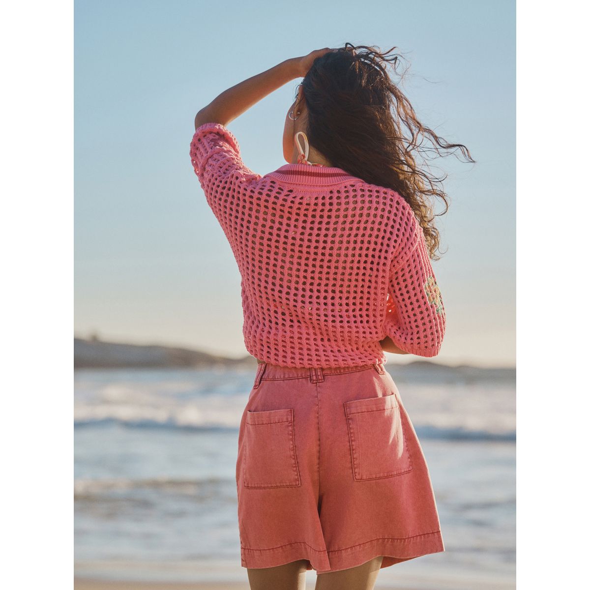 Short chino rose délavé, NEXT