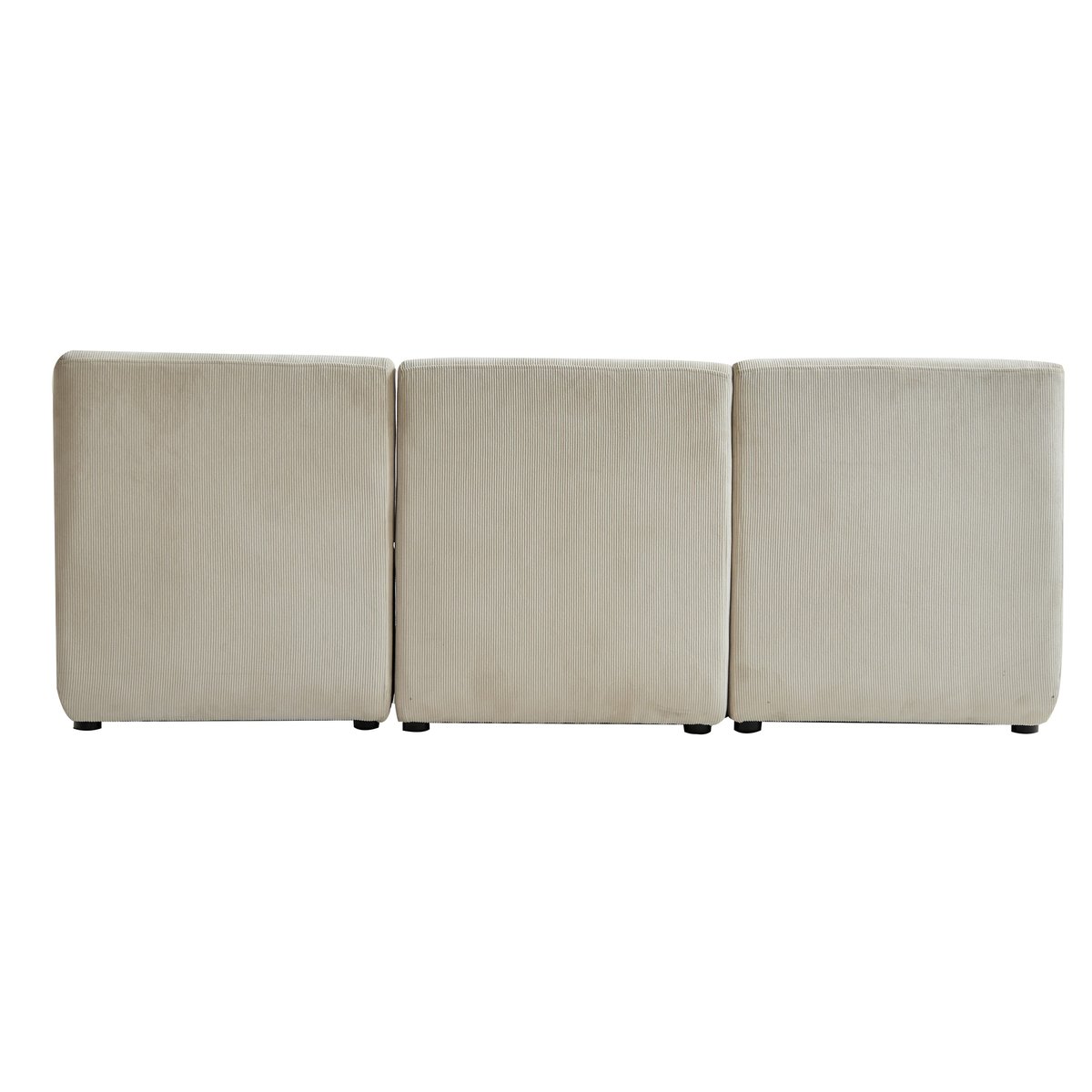 Canapé modulable 3 places, velours côtelé, VARDE beige, NORDLYS