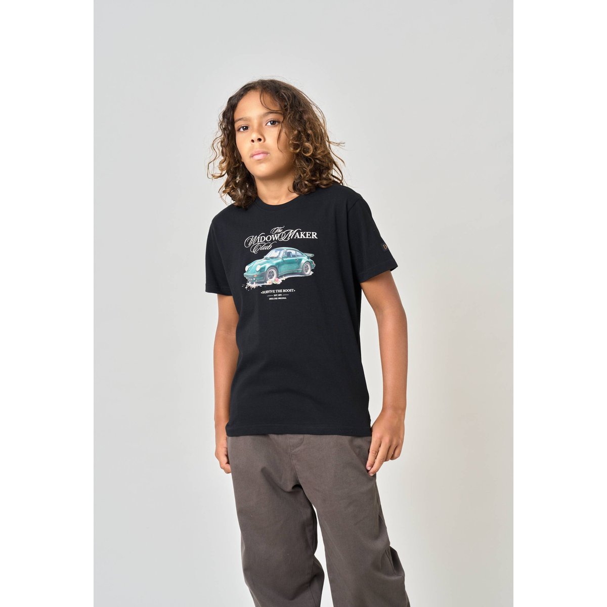 T-shirt regular garçon en 100% coton jersey imprimé voiture GREENCAR black, DEELUXE
