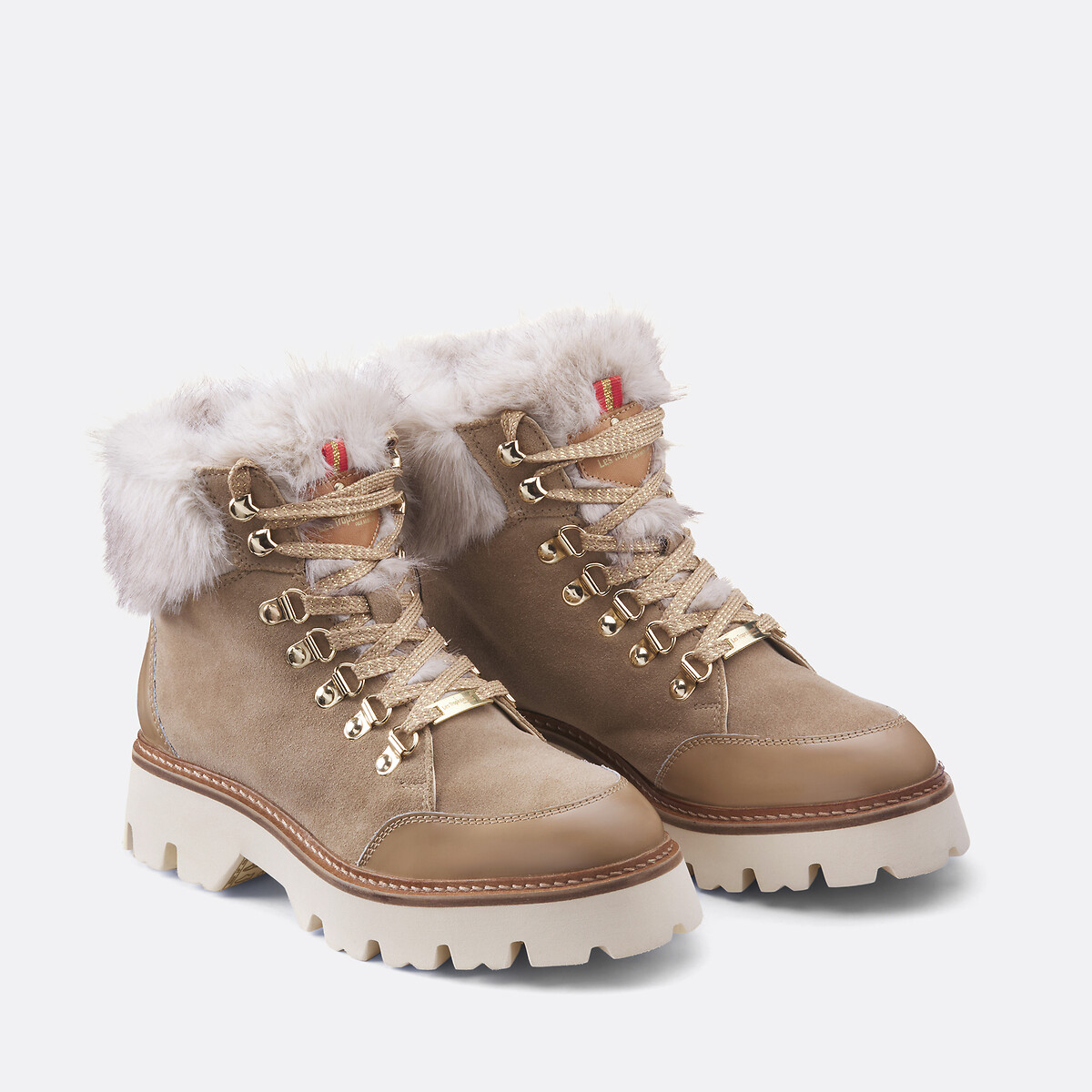 Boots fourrées en cuir Zamy sable, LES TROPEZIENNES PAR M.BELARBI