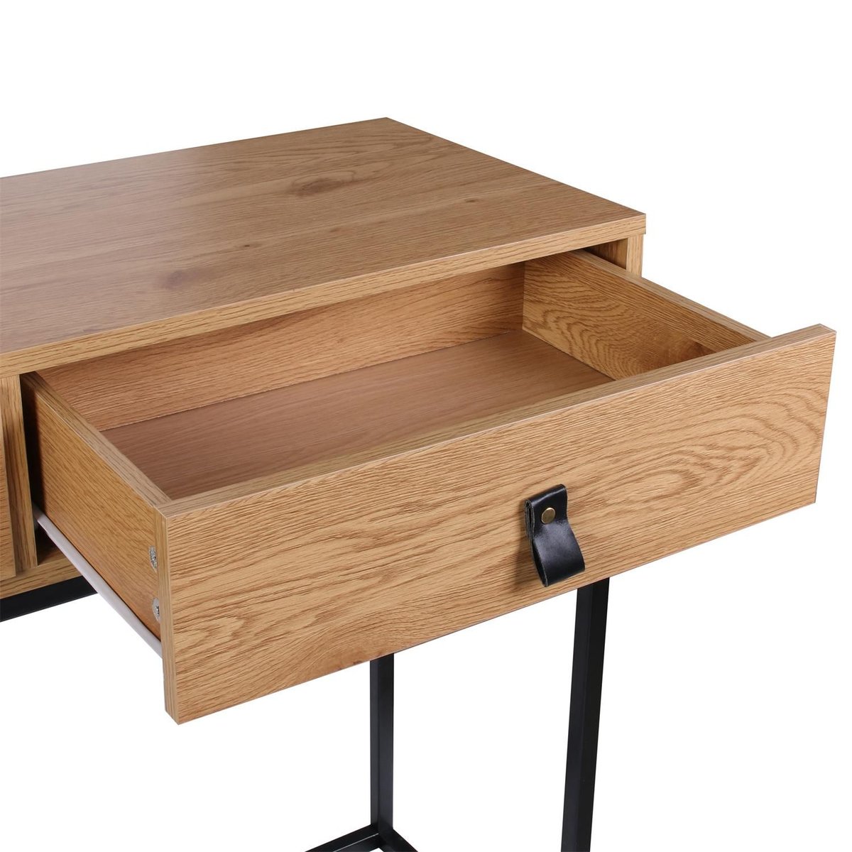 Console 2 tiroirs design industriel JACK marron, THE HOME DECO FACTORY