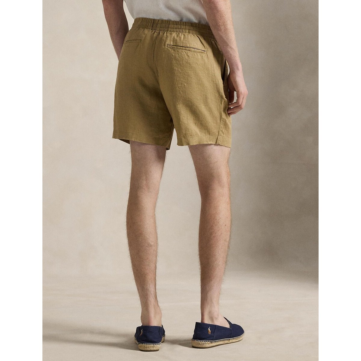 Linen Prepster Polo Shorts 15cm coffee, POLO RALPH LAUREN