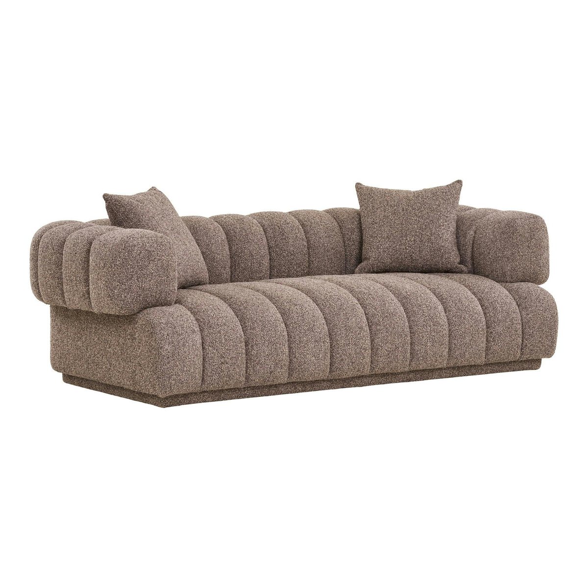 Canapé 3 places marron - forme arrondie BERLIN marron, PIER IMPORT