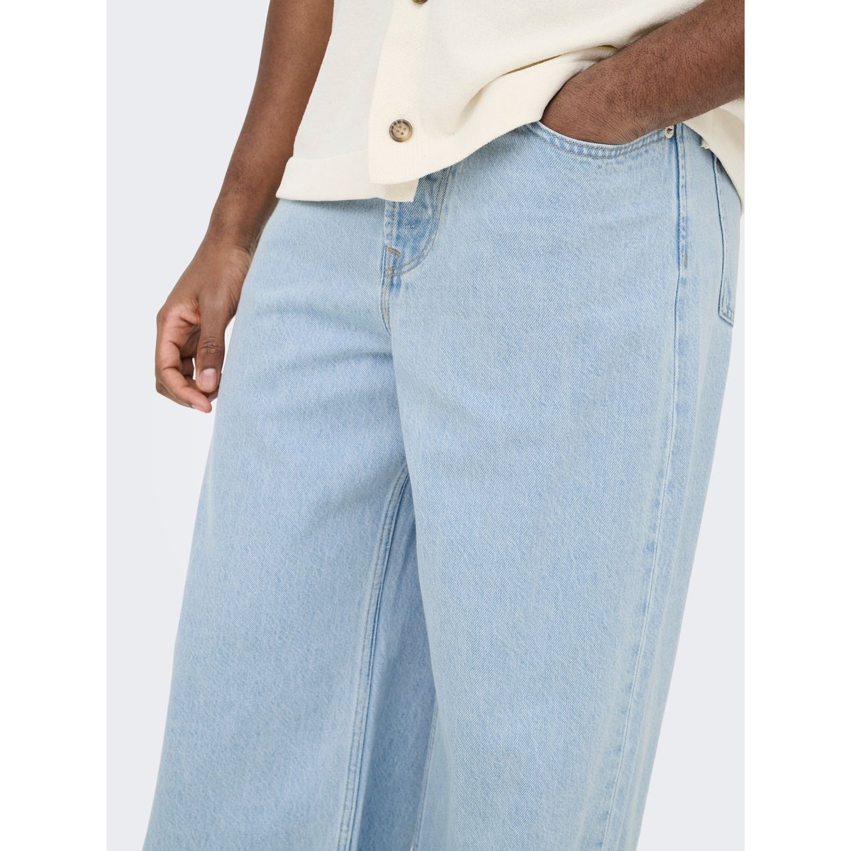 Jean À Jambe Large light blue denim, ONLY & SONS