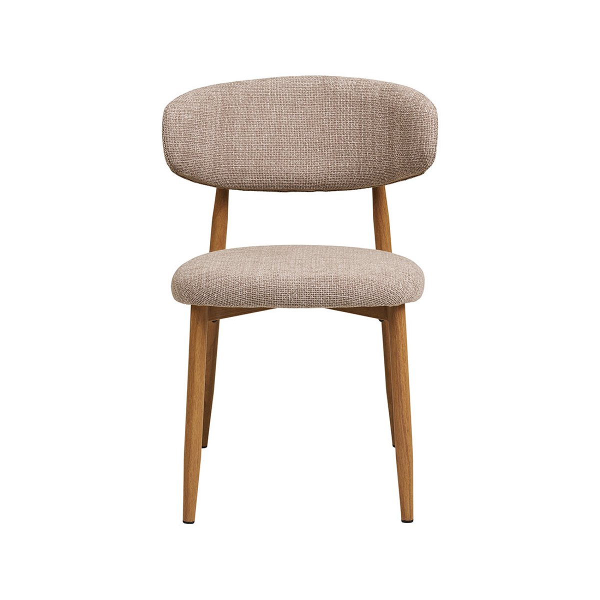 Lot de 2 chaises en tissu texturé, EDDIE bois / beige, BEST MOBILIER