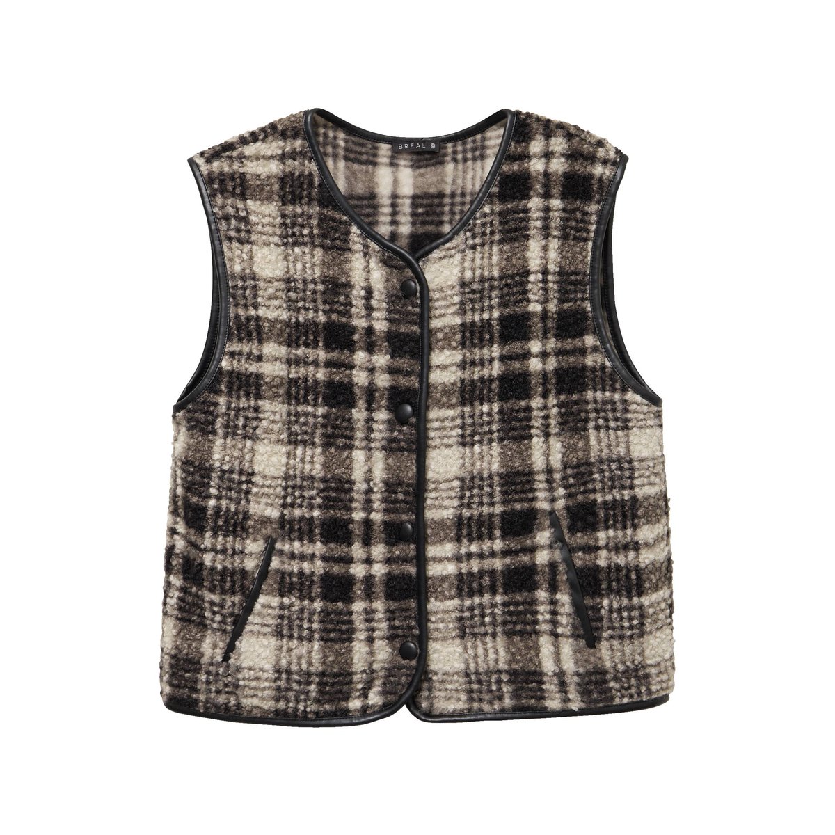 Gilet sans manches en bouclette noir, BREAL