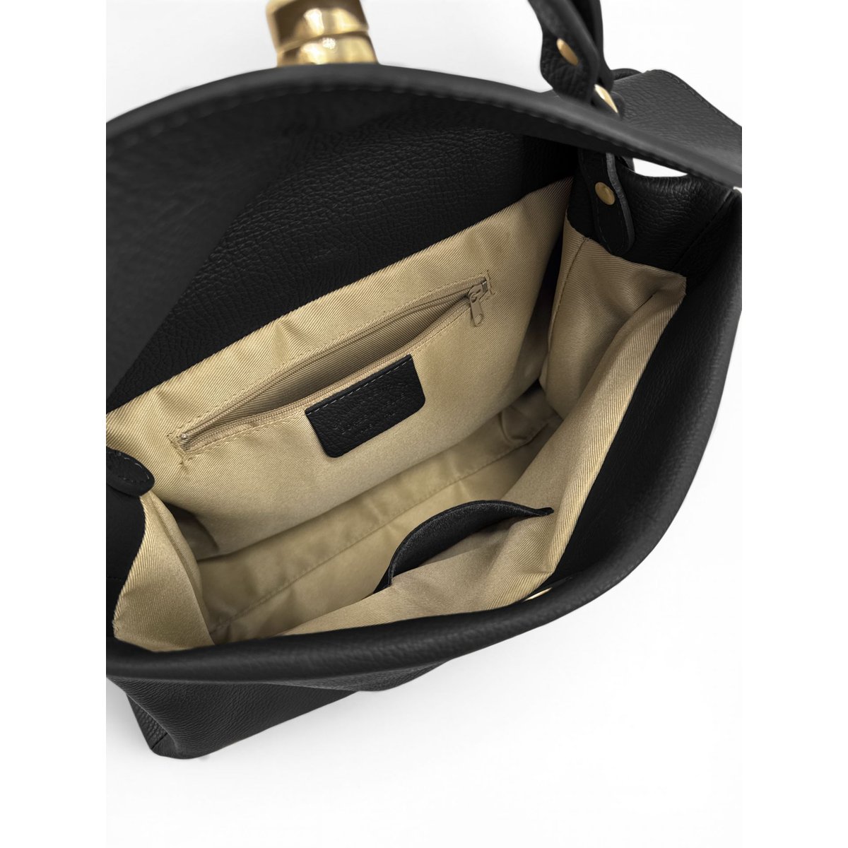 Sac à main en cuir grainé CHELSEA noir, OH MY BAG