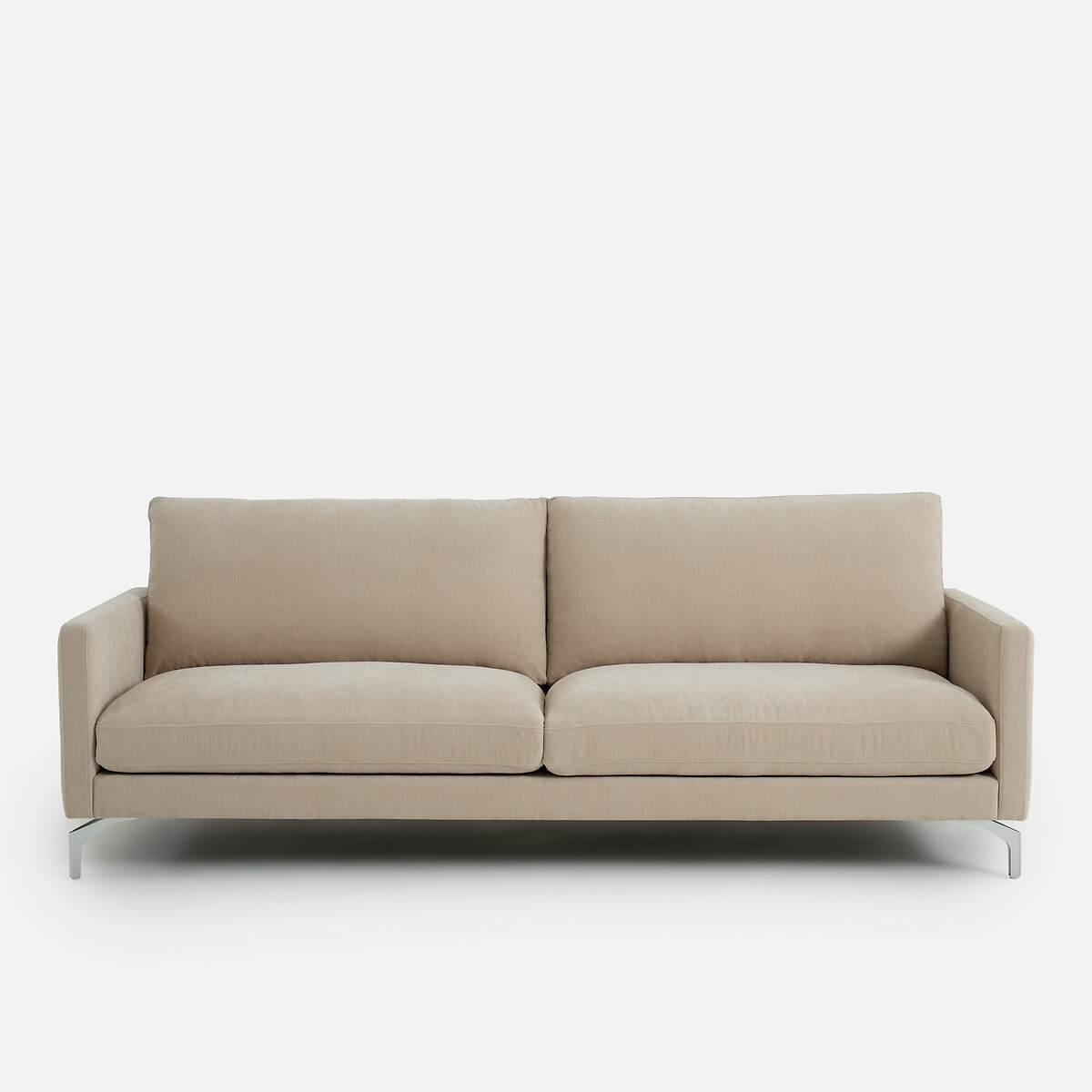 Canapé droit 2, 3 ou 4 places, en polyester chiné, LADY beige, LA REDOUTE INTERIEURS