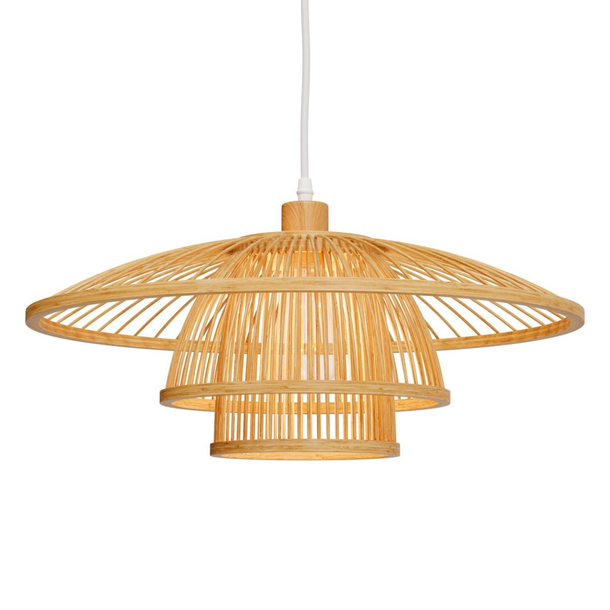 Suspension en bambou et métal D50 cm - MIRABEL naturel, MAISON PAVANE