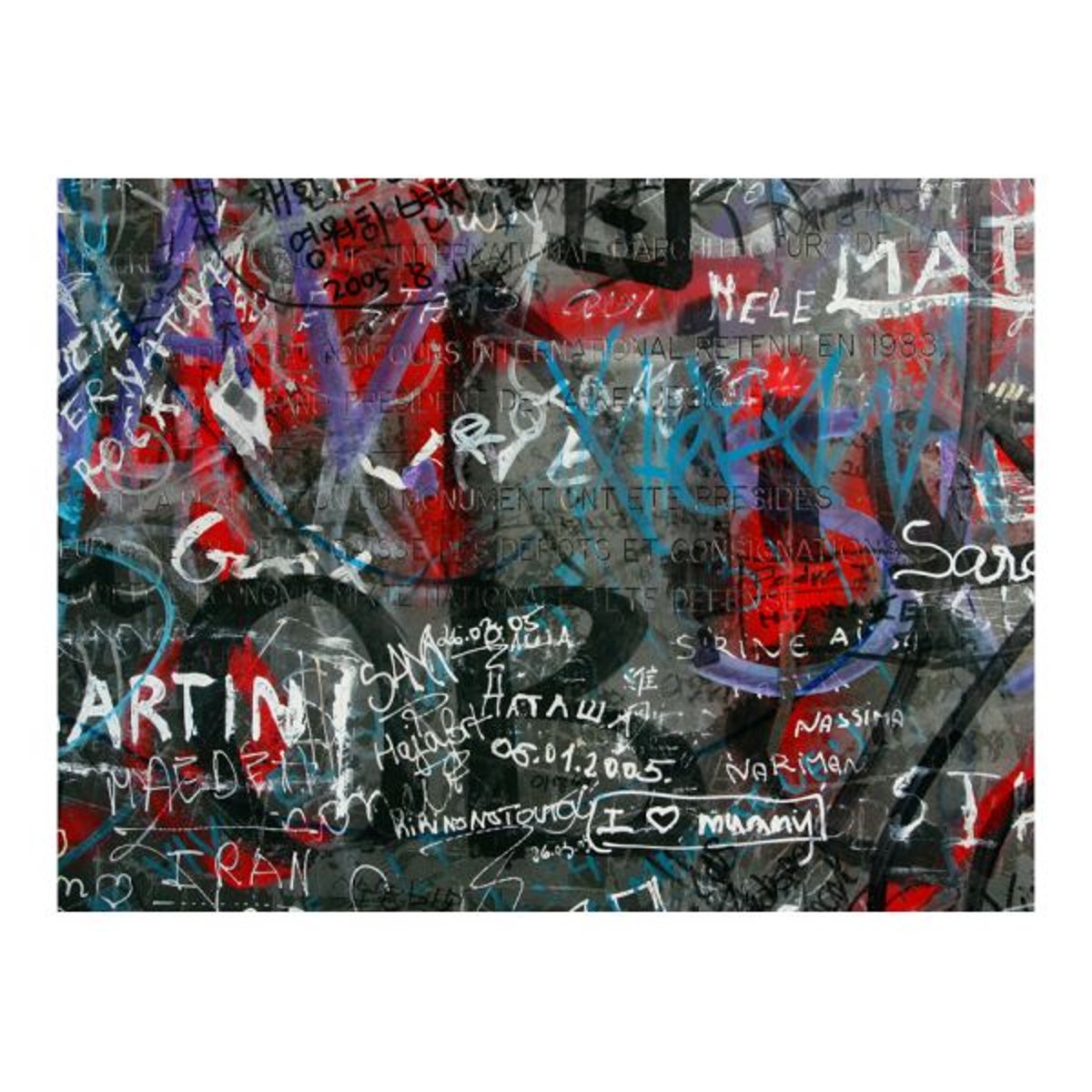 Papier peint intissé panoramique Street art Urban graffiti noir, EDEN