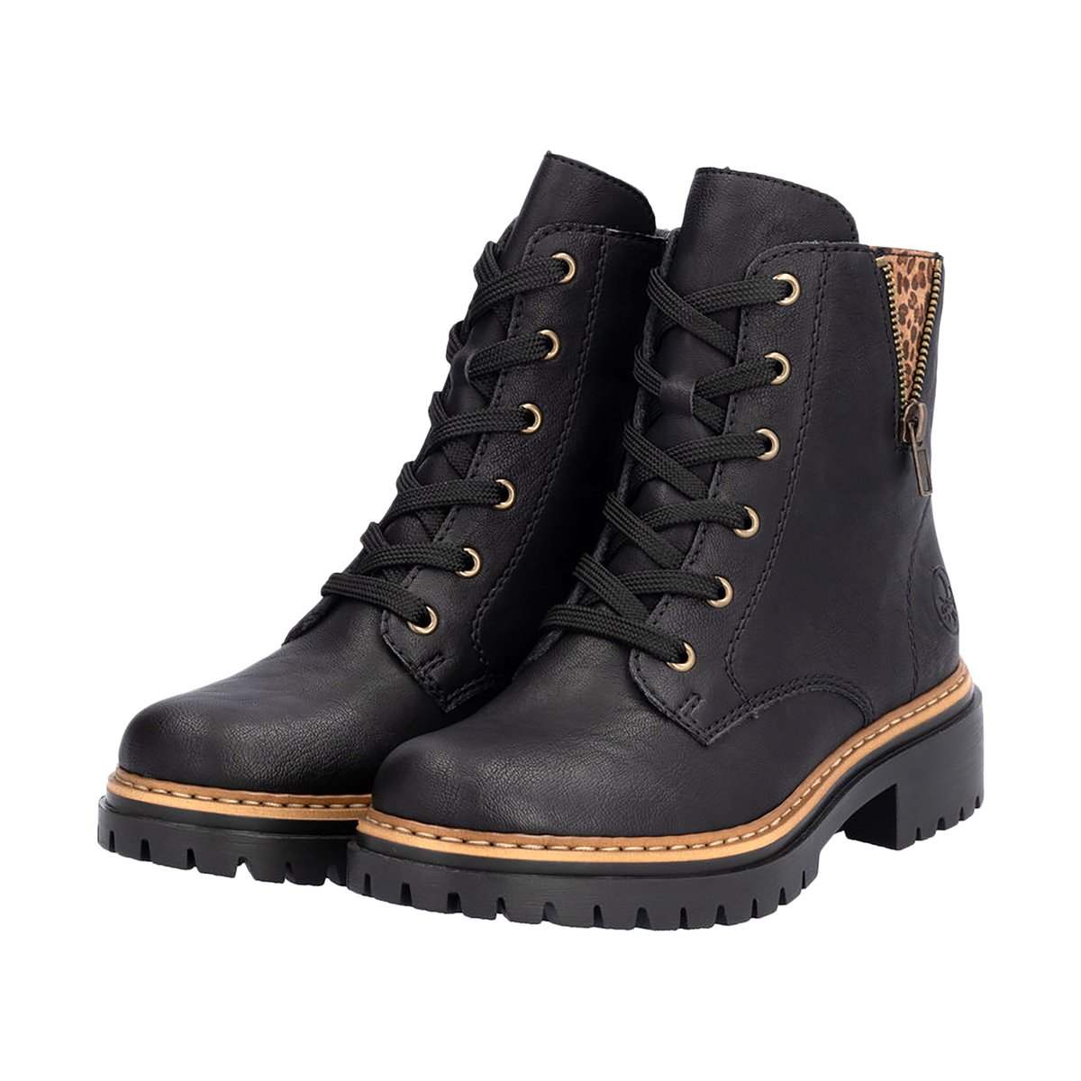 Bottines à Lacets France noir, RIEKER