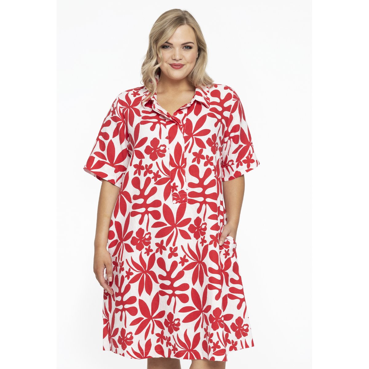 Robe imprimé / imprimée floral rouge, YOEK