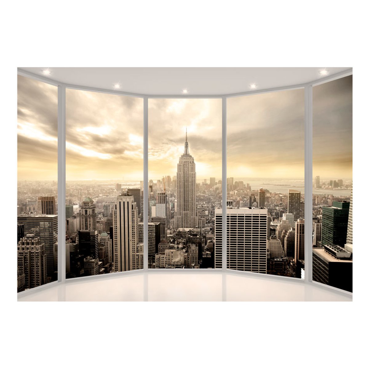 Papier peint intissé panoramique Ville et Architecture Sunny morning in New York City gris / argent, EDEN