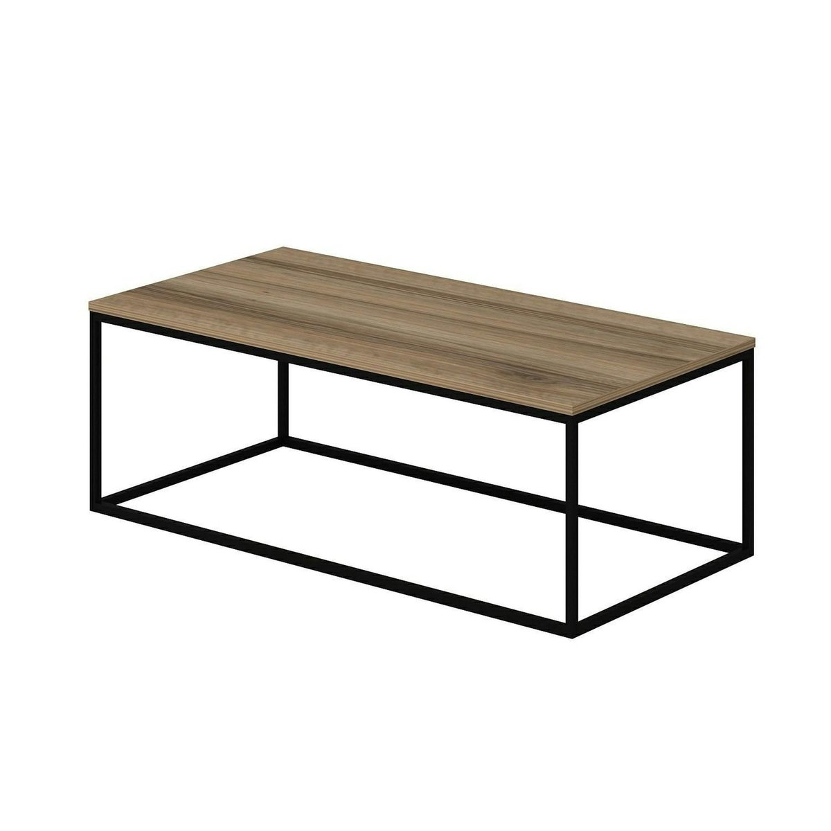 Table basse rectangulaire minimaliste effet noyer JENA bois naturel, PIER IMPORT