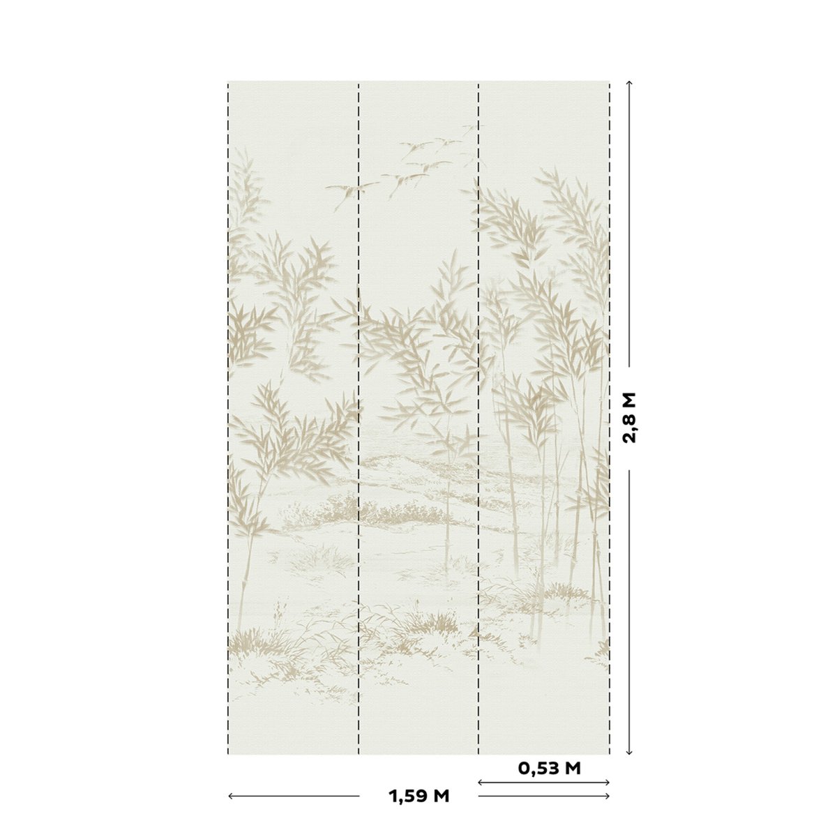 Papier peint panoramique Oceane raccordable à l'infini beige poudré, ART FOR THE HOME