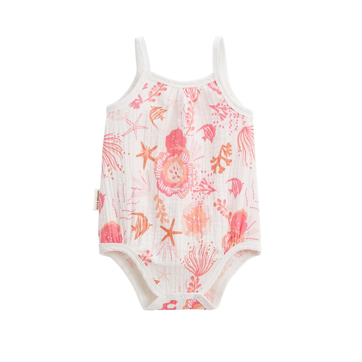 Lot de 2 barboteuses bloomer bébé en gaze de coton Bahamas rose, PETIT BEGUIN