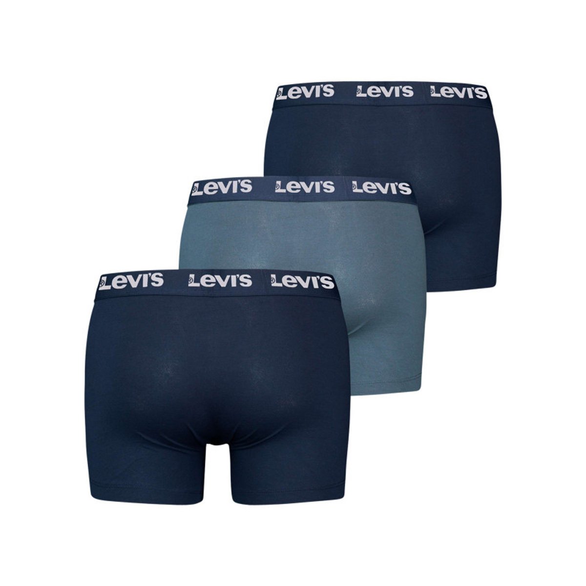 Lot de 3 boxers courts bleus en coton avec ceinture élastiquée bleus, LEVI'S