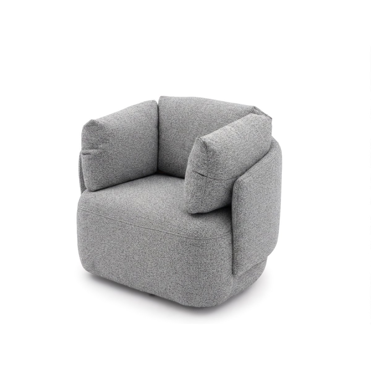 Fauteuil tissu chiné, MARIO gris, BOBOCHIC