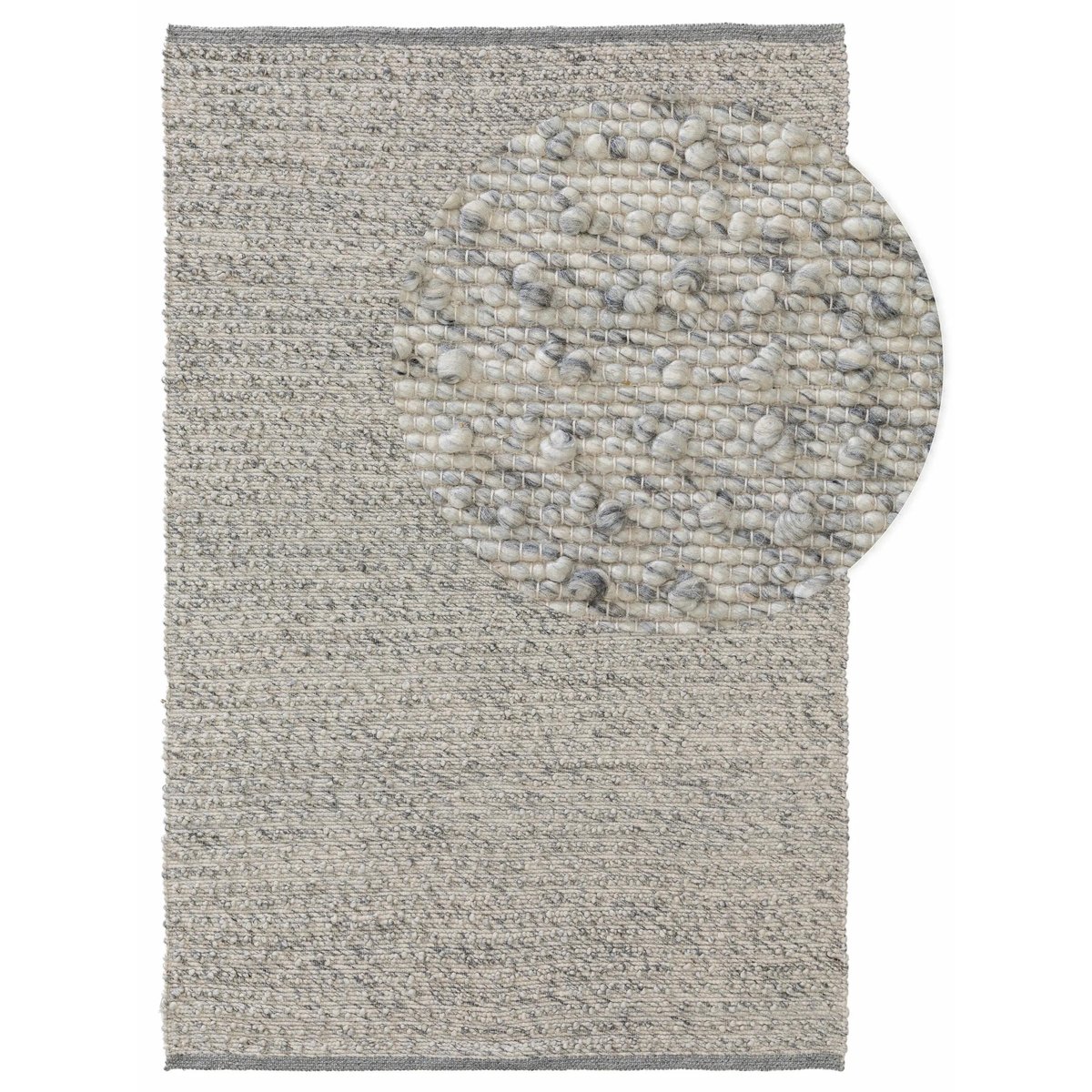 Tapis de laine tissé main LANA gris, BENUTA 