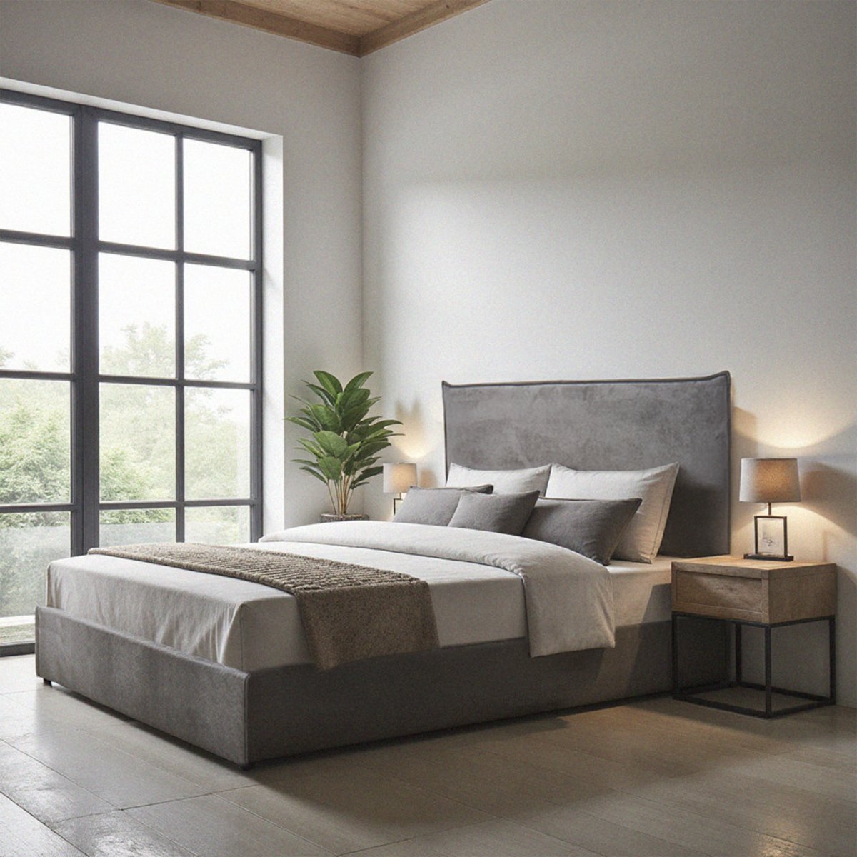 Lit coffre en velours côtelé 180x200cm- CAMA gris, DRAWER