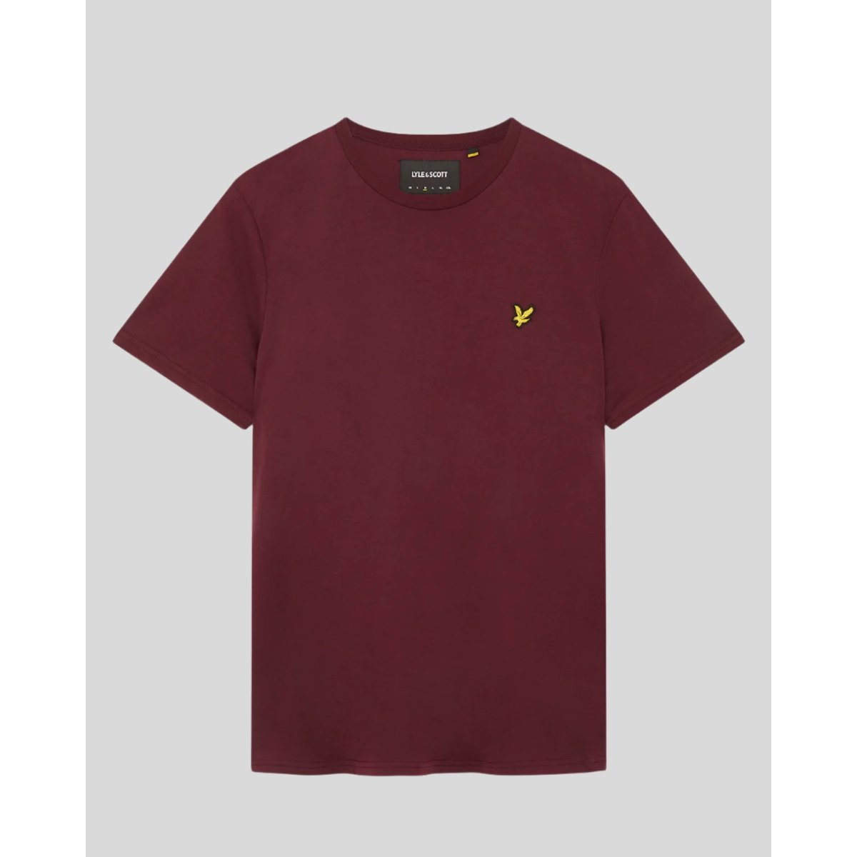 T-shirt en coton col rond rouge bordeaux, LYLE & SCOTT