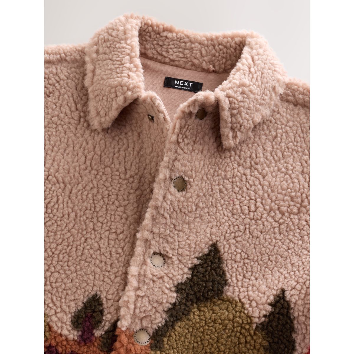 Veste-chemise en polaire imitation mouton imprimé scénique neutre, NEXT