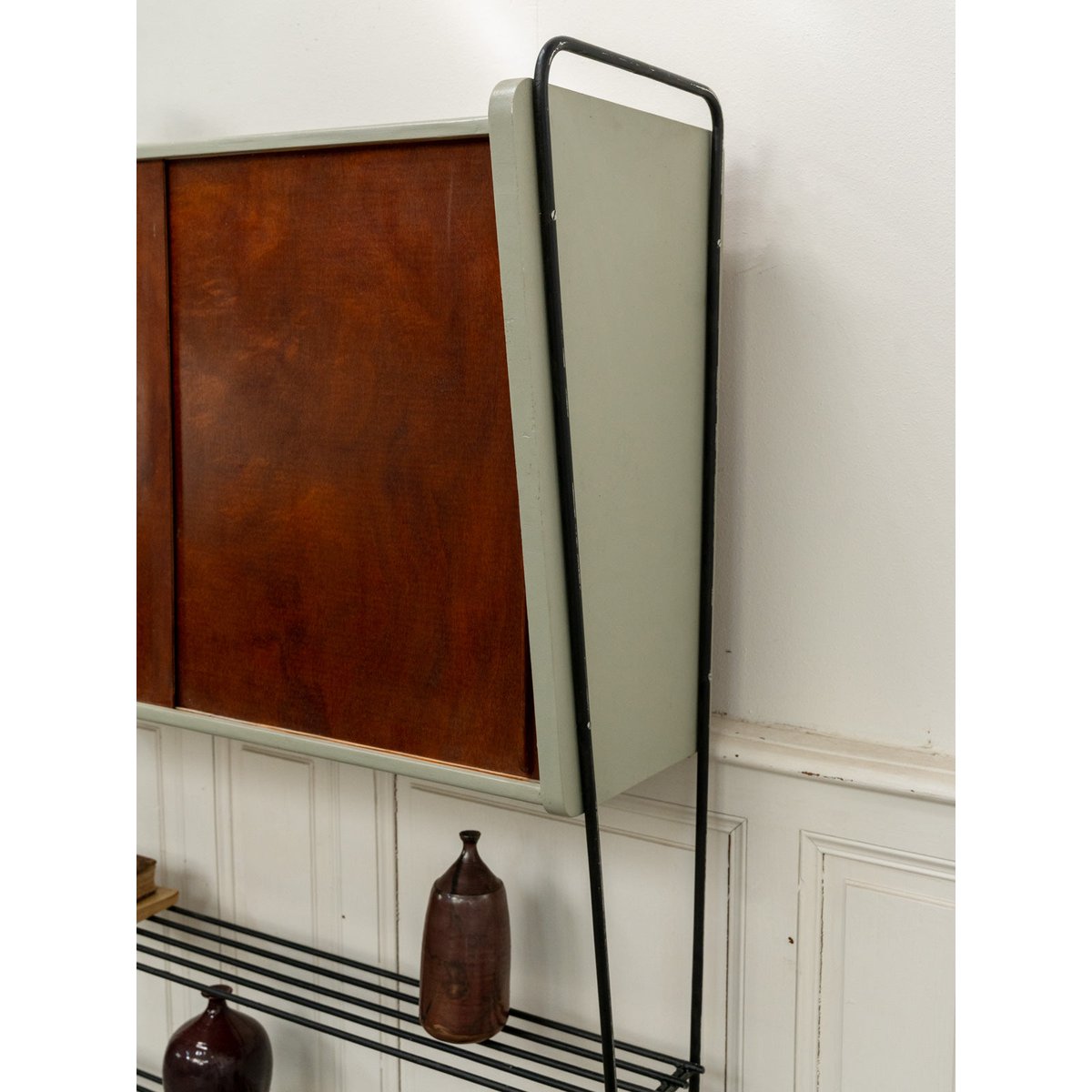 Étagère bibliothèque vintage au style scandinave Isabelle N°311 - Bon état bois foncé, DEBONGOUT