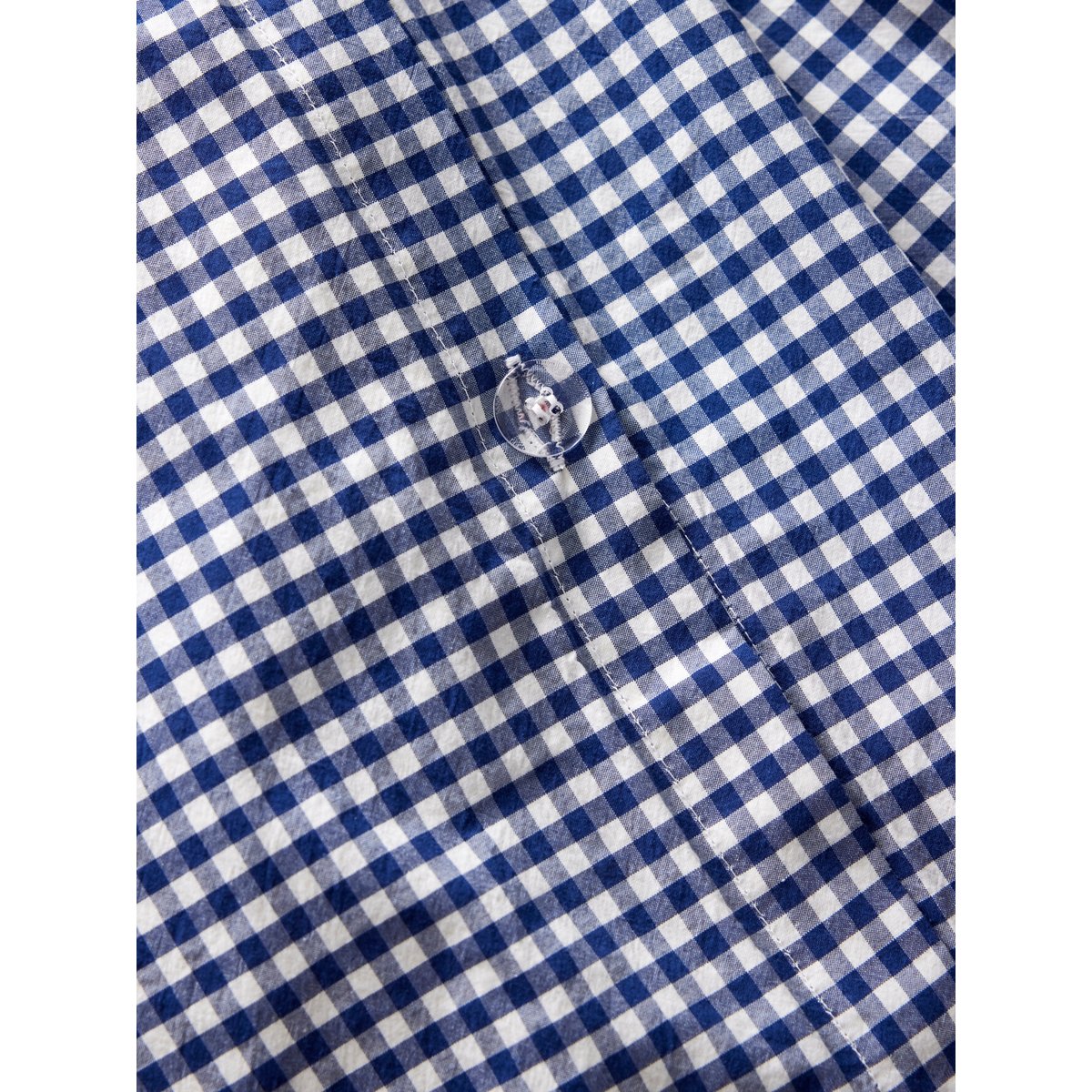 Housse de couette percale de coton "Vichy" vichy marine, CYRILLUS
