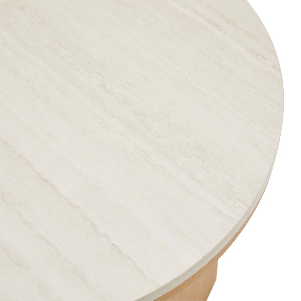 Table basse effet bois FSC ronde 50 cm, BONNY bois clair, OVIALA