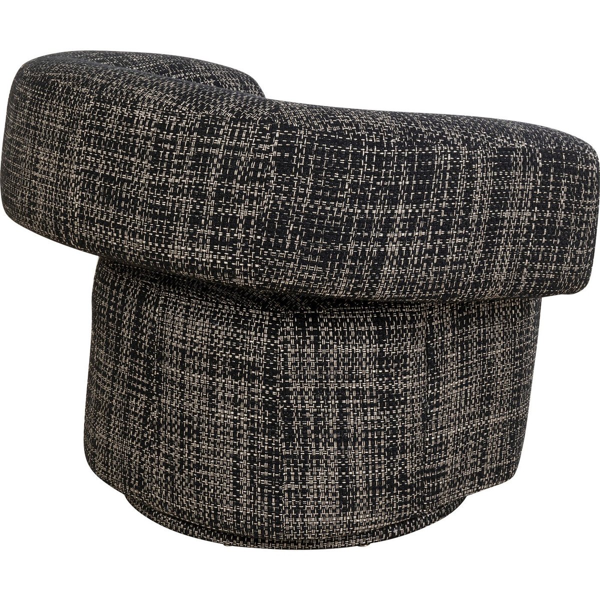 Fauteuil pivotant en polyester tressé, MAYE noir, KARE DESIGN