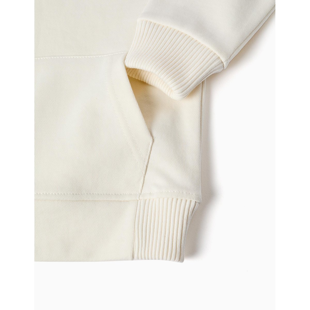 Sweat en molleton avec col montant et imprimé blanc, ZIPPY