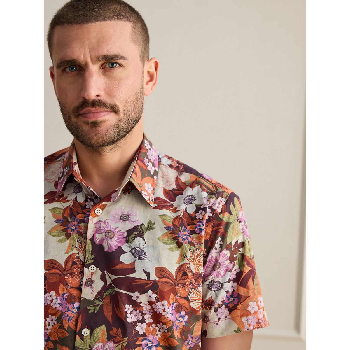 Chemise à manches courtes en coton imprimé multi-couleurs, NEXT