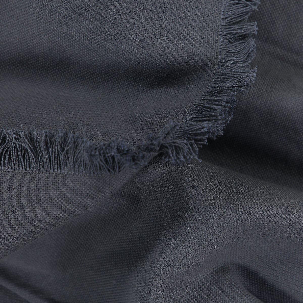 Plaid coton frangé, Panama anthracite, LA REDOUTE INTERIEURS
