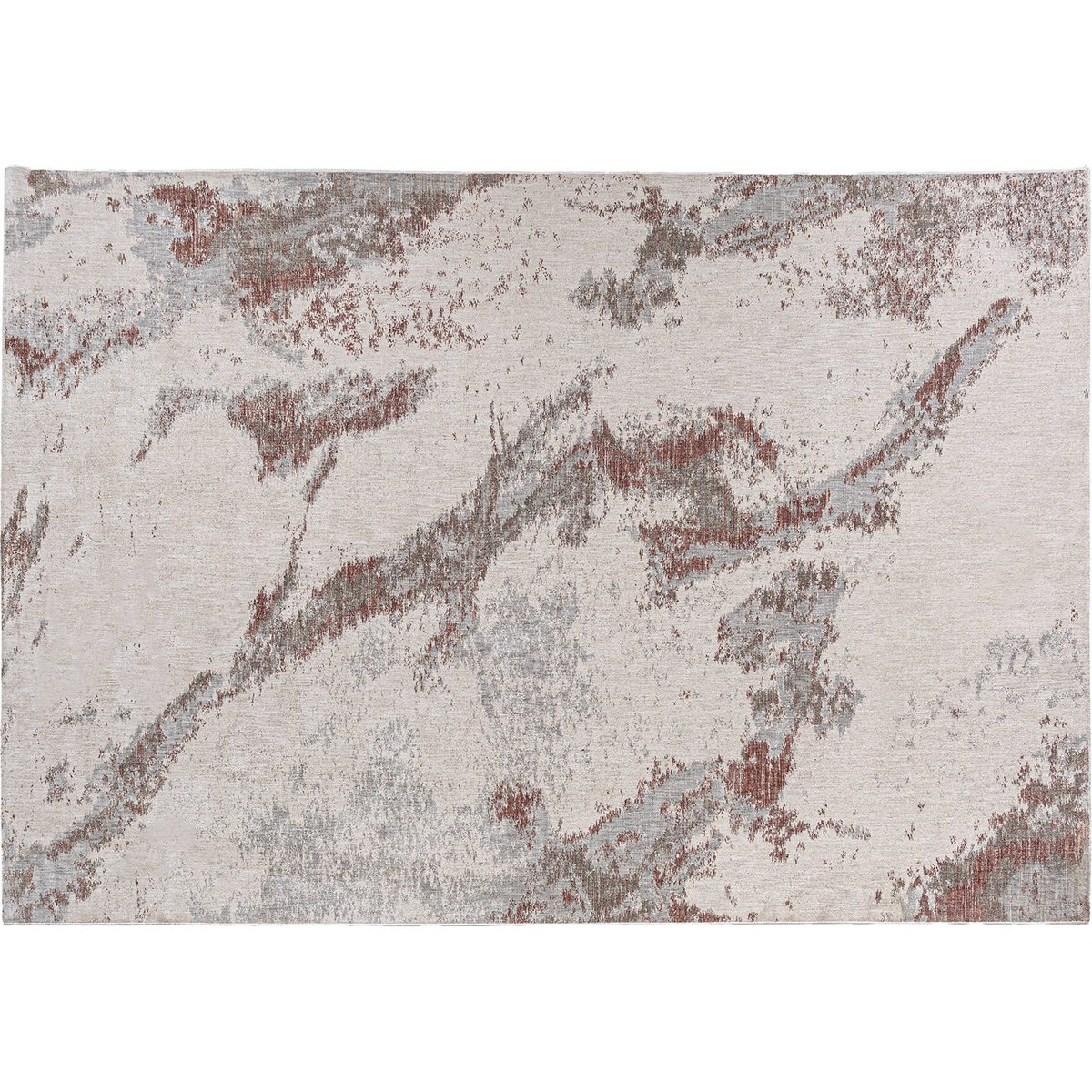 Tapis en viscose à motif patiné beige grisé et brun, RECOLLECTION