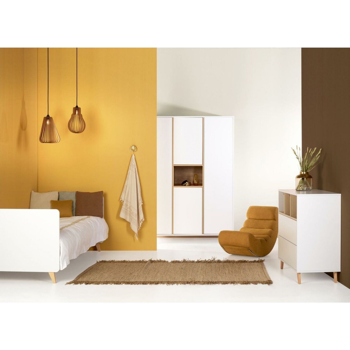 Armoire 4 portes 1 niche blanc loft, QUAX