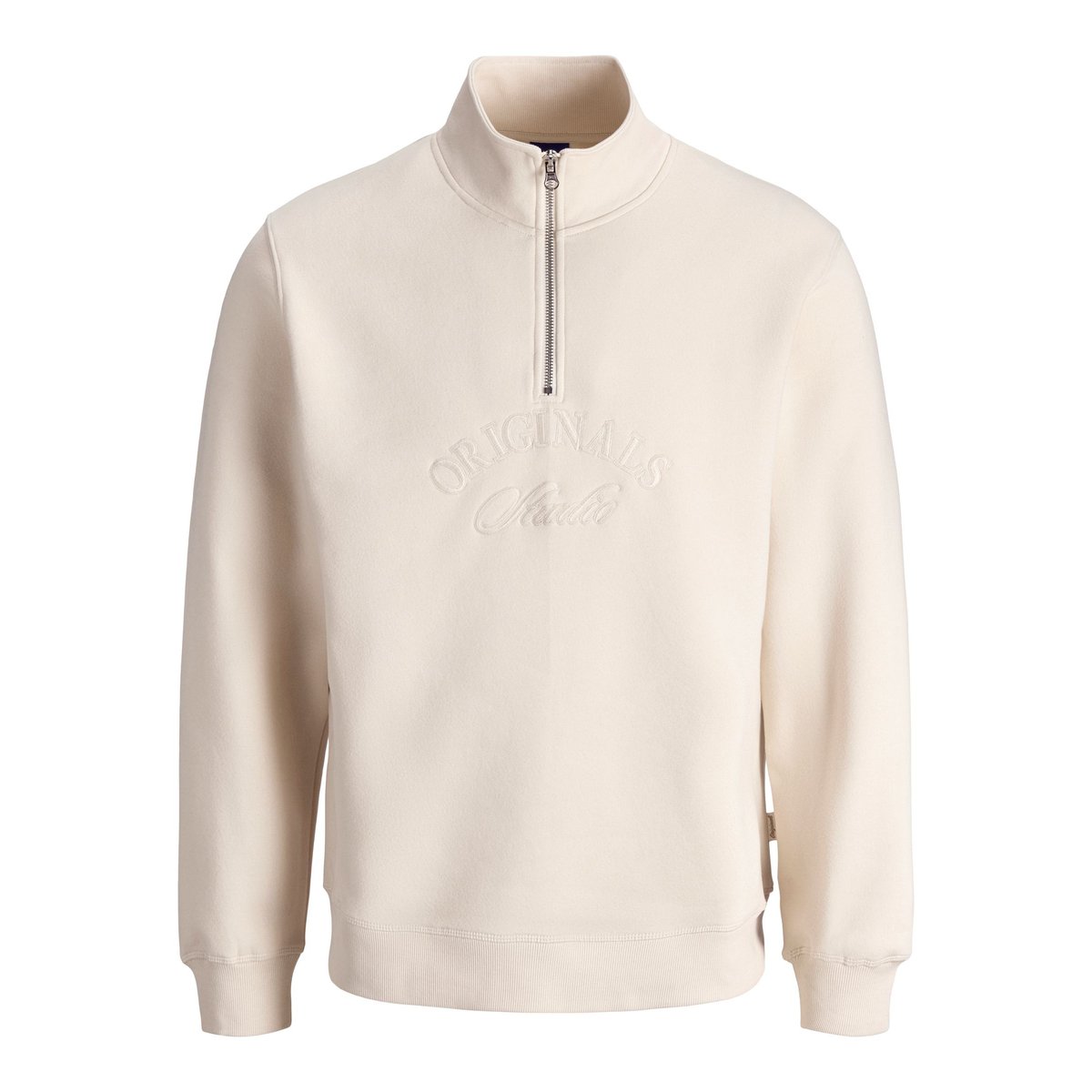 Sweat À Mi-Fermeture Éclair antique white, JACK & JONES