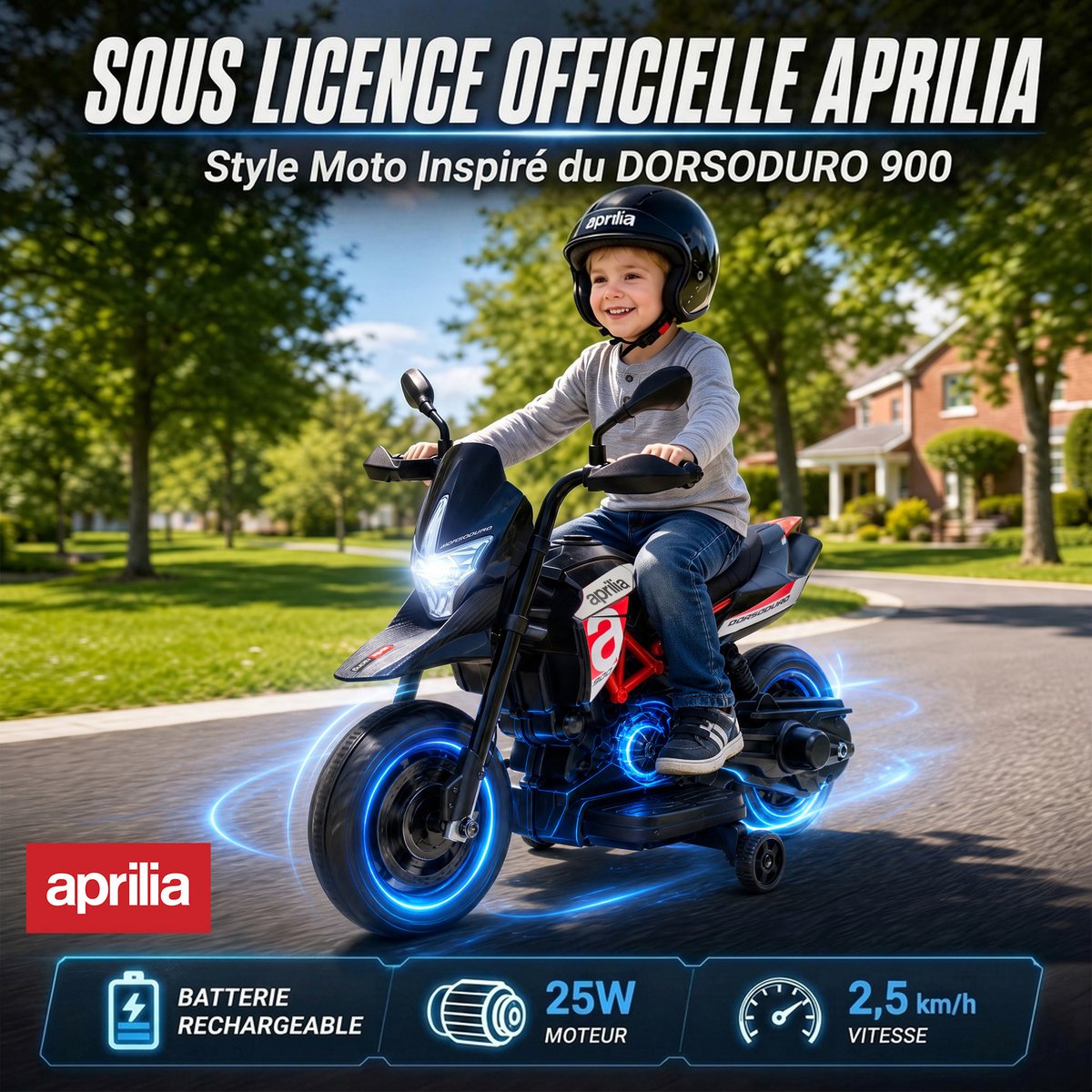 Moto électrique à conducteur assis PP Rouge rouge, noir, AIYAPLAY