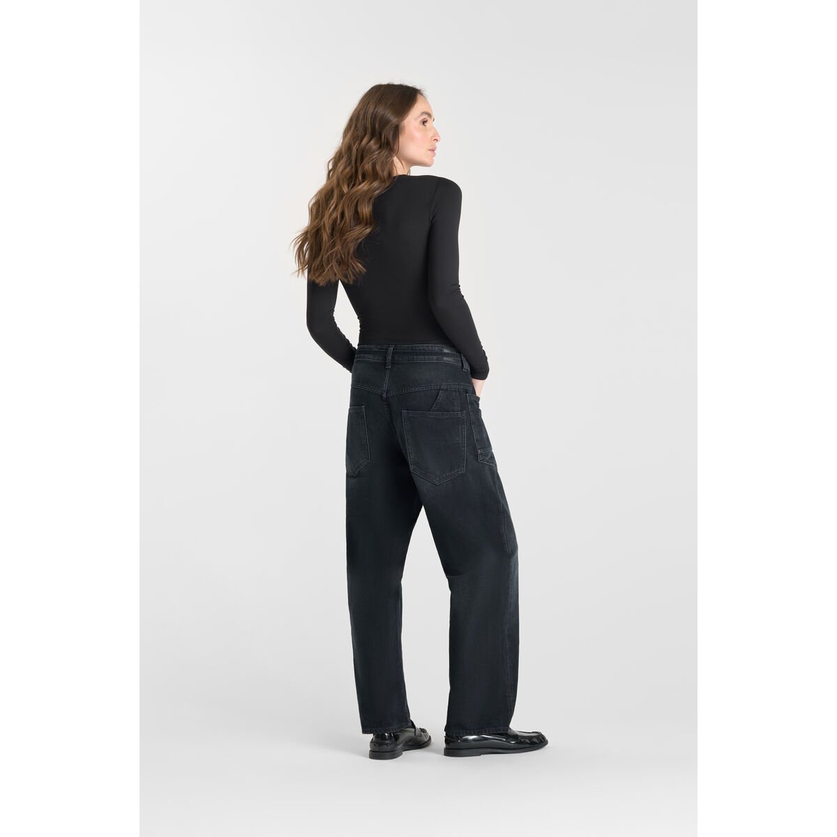 Jeans loose, large balloon , longueur 34 blue / black, LE TEMPS DES CERISES