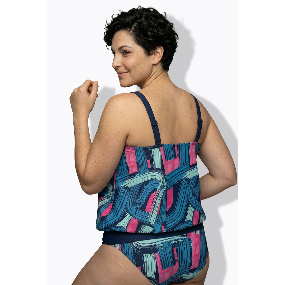 Tankini avec bonnets souples bleu foncé, ULLA POPKEN