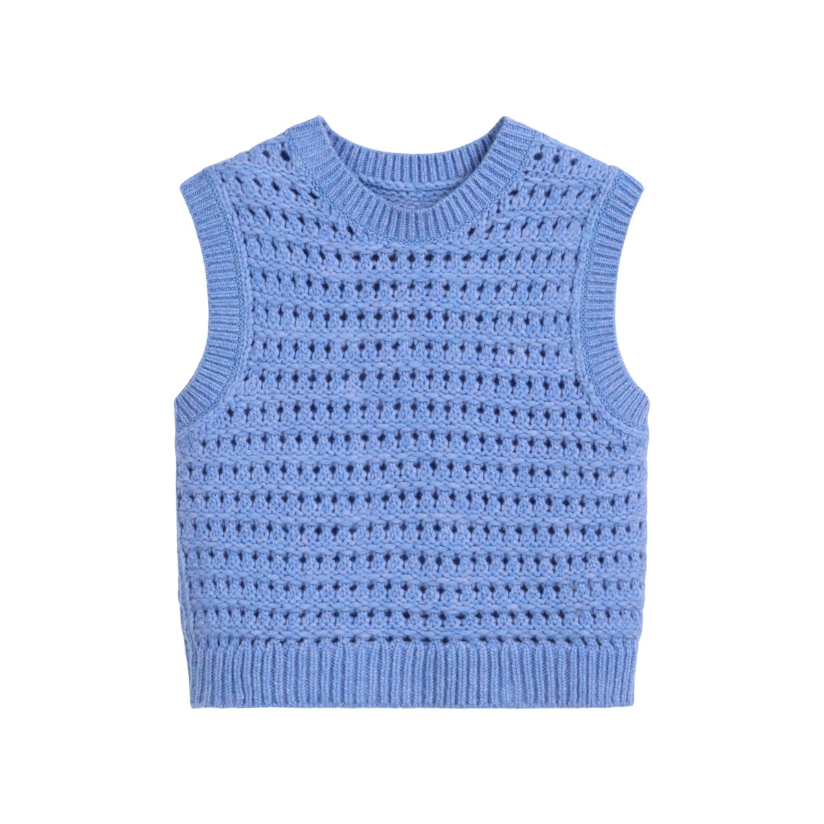 Pull-over régulier en doux mélange de laine vierge bleu moyen, MARC O’POLO DENIM
